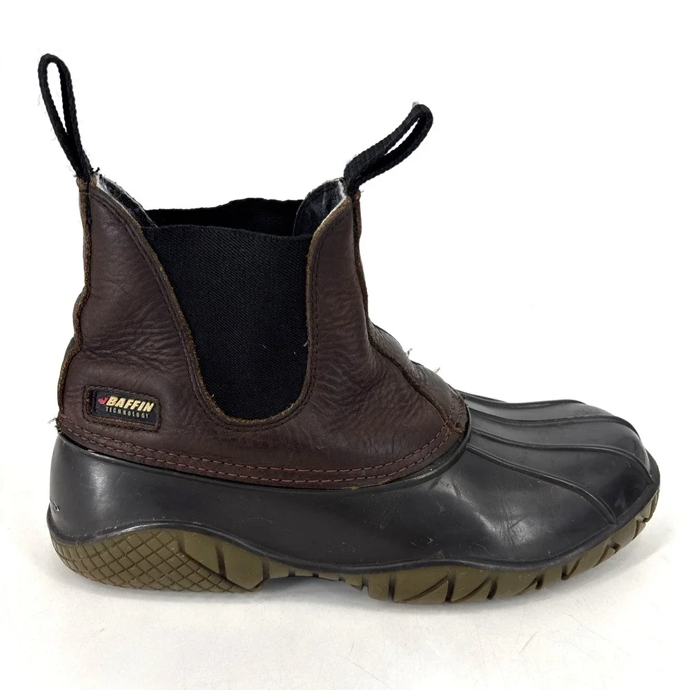 Baffin Boots Mens Size 8 Brown‎ Black Waterproof Ankle Duck Rain Snow Winter